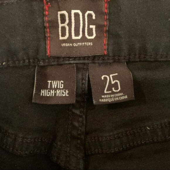 BDG urban outfitters womens size 25 black twig high distressed rise skinny jeans - Picture 5 of 10